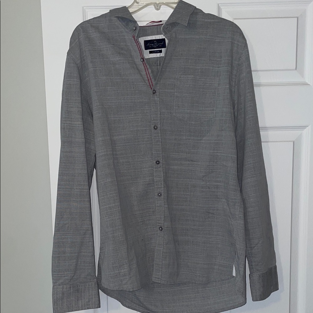 Classic Gray Button-Down Shirt for Men